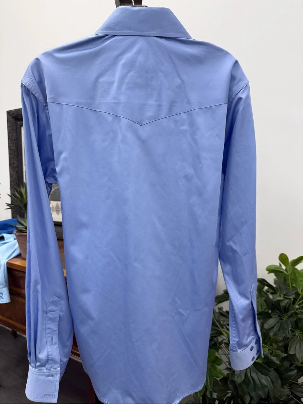 CR Ranchwear Men's Light Blue Dress Shirt with Embroidered 'CR.” - Picture 4 of 4